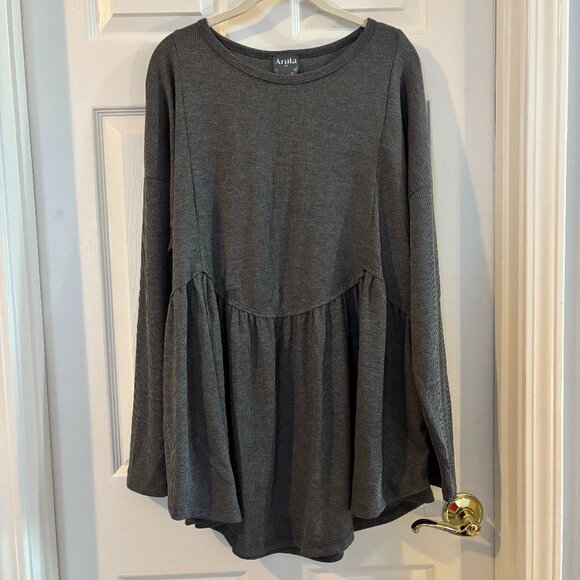 Arula Waffle Knit Babydoll Top - Picture 1 of 6